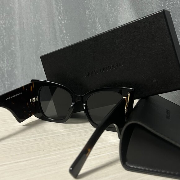 NEW SL M119 BLAZE 002 SAINT LAURENT BLAZE HAVANA OVERSIZED SUNGLASSES SLM119 - Picture 5 of 5